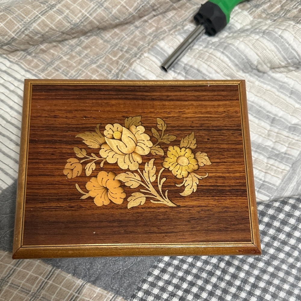Refuge Wooden Music Box with Brass Accents